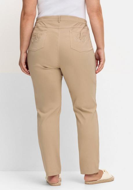 Sheego Bengalin-Hose Mit Seitlichem Dehnbund - Beigefarben Sheego