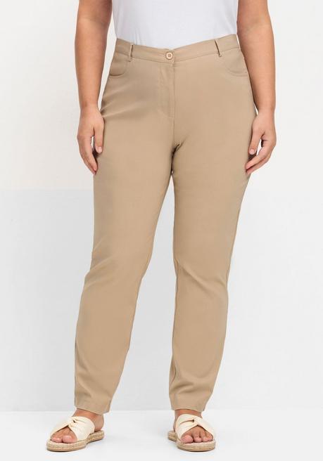 Sheego Bengalin-Hose Mit Seitlichem Dehnbund - Beigefarben Sheego