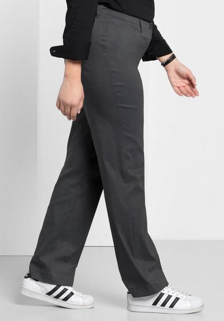 Sheego Bengalinhose In Gerader Form - Grau Meliert Sheego