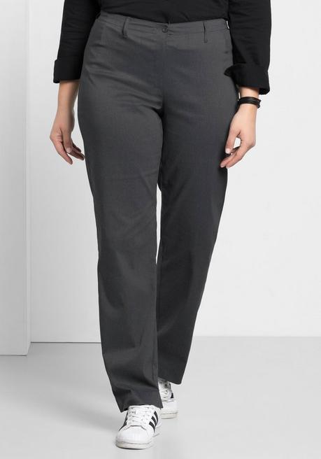 Sheego Bengalinhose In Gerader Form - Grau Meliert Sheego