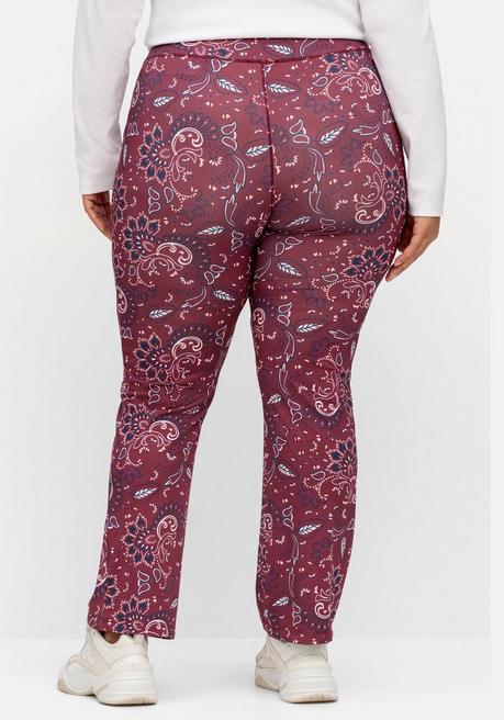 Sheego By Joe Browns Bequeme Hose Mit Paisleyprint Und Bootcutform - Weinrot Gemustert Sheego