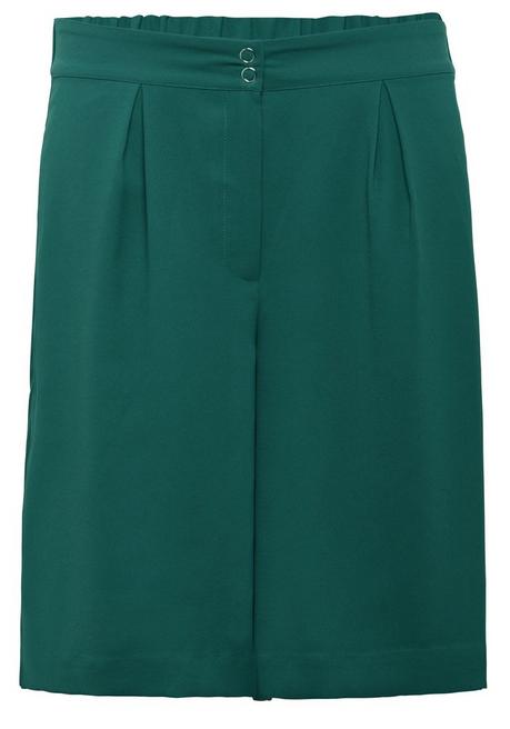 Sheego Bermudas Aus Crêpe, Mit Weitem Bein Und Kellerfalte - Opalgrün Sheego