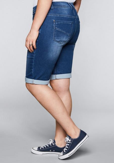 Sheego Bermudas Aus Sweat-Denim Mit Teilungsnaht - Blue Denim Sheego