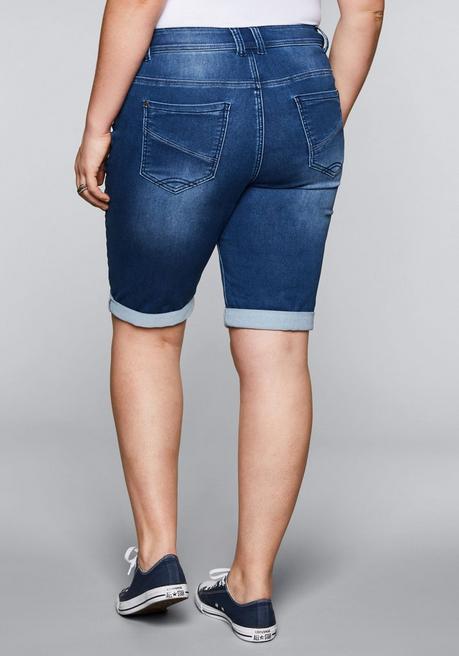 Sheego Bermudas Aus Sweat-Denim Mit Teilungsnaht - Blue Denim Sheego