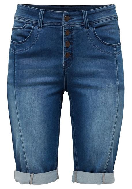 Sheego Bermudas Aus Sweat-Denim Mit Teilungsnaht - Blue Denim Sheego