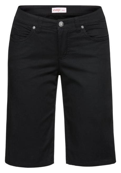 Sheego Bermudas In 5-Pocket-Form, Aus Baumwoll-Twill - Schwarz Sheego