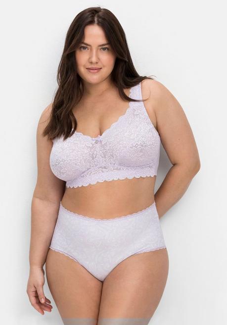 Sheego BH Ohne Bügel Aus Dekorativer Vollspitze - Lavendel Sheego