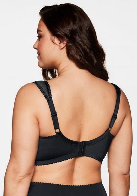 Sheego BH Ohne Bügel Mit Breiten Wattierten Trägern - Schwarz Sheego