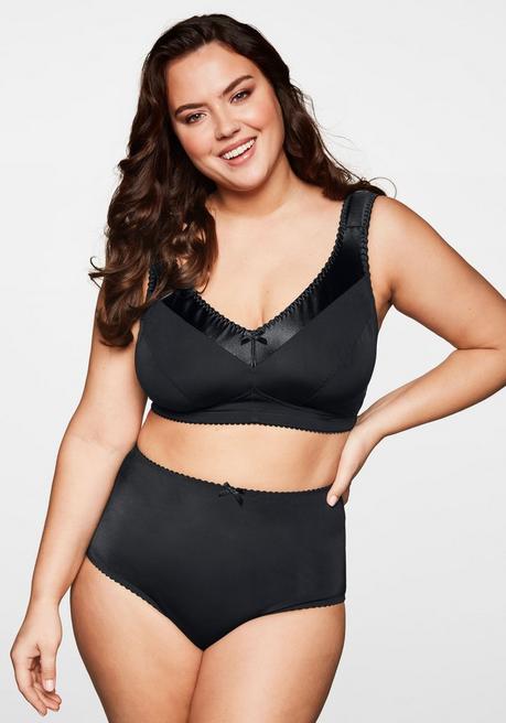 Sheego BH Ohne Bügel Mit Breiten Wattierten Trägern - Schwarz Sheego