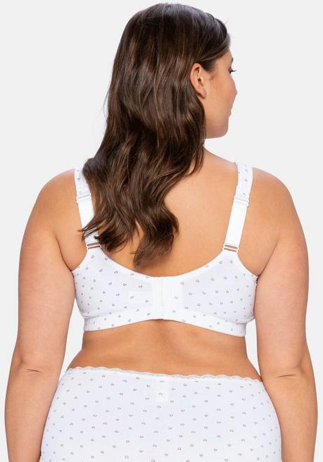 Sheego BH Ohne Bügel Mit Dezentem Druck, Wattierte Träger - Weiß Bedruckt Sheego