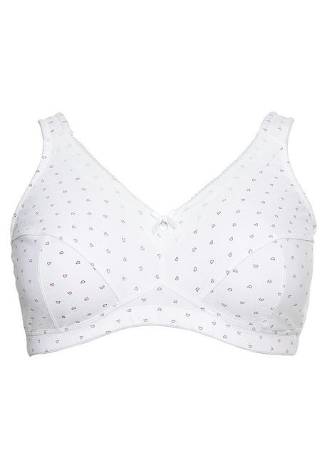 Sheego BH Ohne Bügel Mit Dezentem Druck, Wattierte Träger - Weiß Bedruckt Sheego