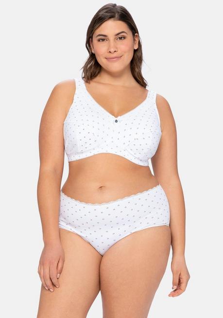 Sheego BH Ohne Bügel Mit Dezentem Druck, Wattierte Träger - Weiß Bedruckt Sheego