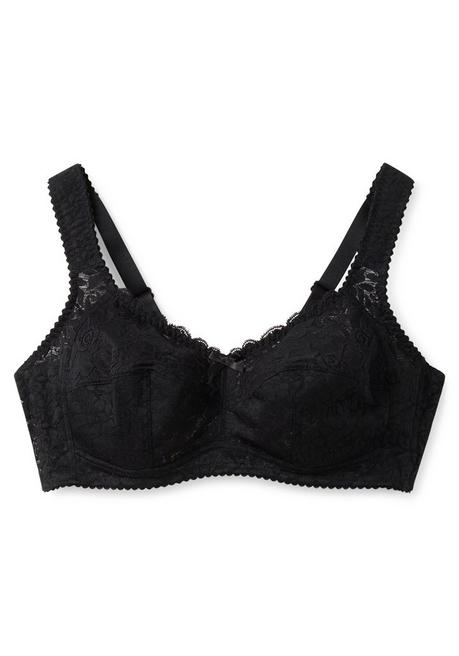 Sheego BH Ohne Bügel Mit Leicht Transparenter Spitze - Schwarz Sheego