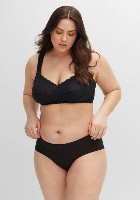 Sheego BH Ohne Bügel Mit Leicht Transparenter Spitze - Schwarz Sheego