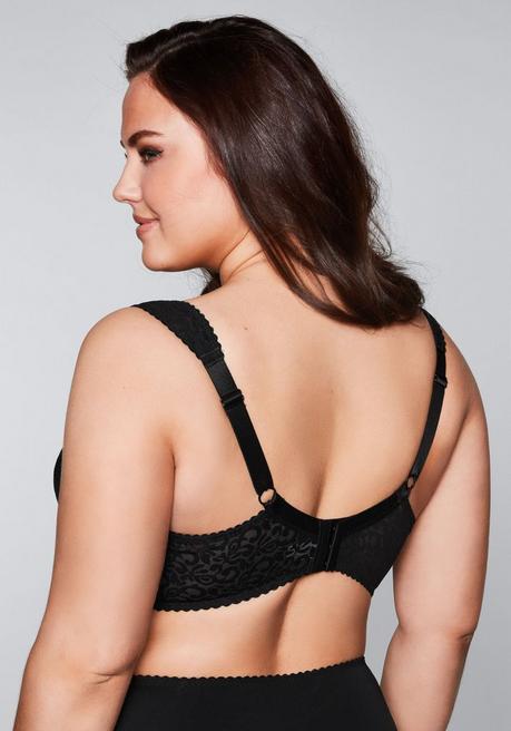 Sheego BH Ohne Bügel Mit Leicht Transparenter Spitze - Schwarz Sheego