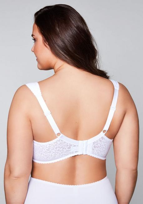 Sheego BH Ohne Bügel Mit Leicht Transparenter Spitze - Weiß Sheego