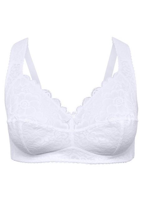 Sheego BH Ohne Bügel Mit Leicht Transparenter Spitze - Weiß Sheego