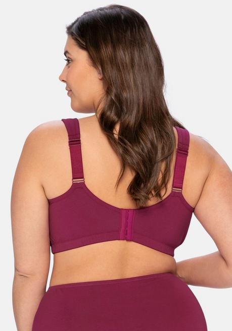 Sheego BH Ohne Bügel, Mit Seitlichem Spitzenbesatz - Himbeere Sheego