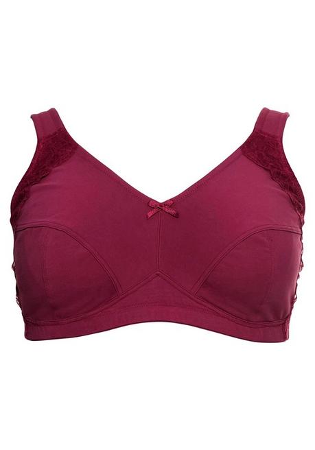 Sheego BH Ohne Bügel, Mit Seitlichem Spitzenbesatz - Himbeere Sheego