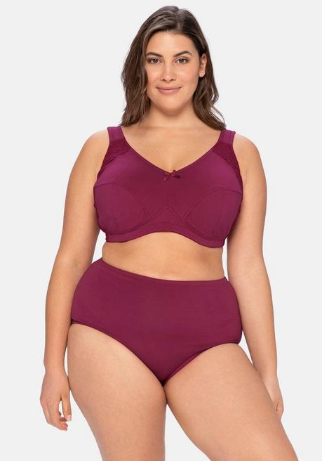 Sheego BH Ohne Bügel, Mit Seitlichem Spitzenbesatz - Himbeere Sheego