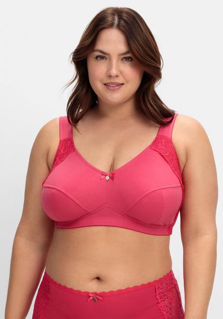 Sheego BH Ohne Bügel, Mit Seitlichem Spitzenbesatz - Orchidee Sheego
