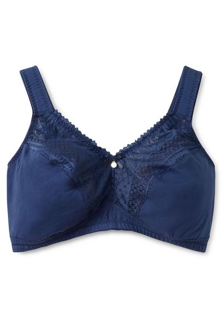 Sheego BH Ohne Bügel, Mit Spitze, Hoher Baumwollanteil - Saphir Sheego