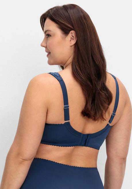 Sheego BH Ohne Bügel, Mit Spitze Und Leicht Glänzend - Saphir Sheego