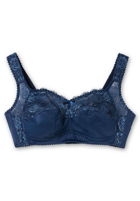 Sheego BH Ohne Bügel, Mit Spitze Und Leicht Glänzend - Saphir Sheego