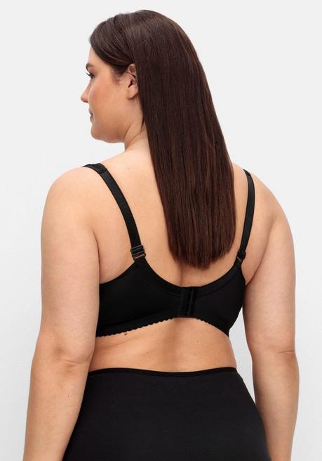 Sheego BH Ohne Bügel, Mit Spitze Und Mesh - Schwarz Sheego