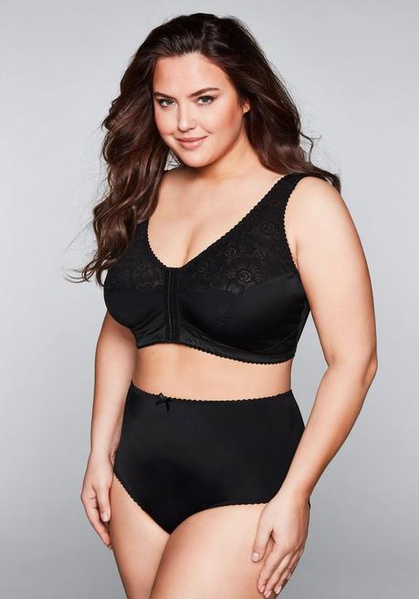 Sheego BH Ohne Bügel Mit Vorderverschluss - Schwarz Sheego