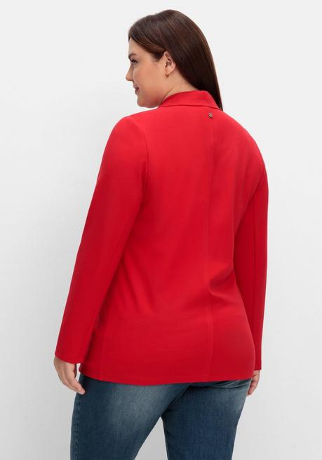 Sheego Blazer Aus Milano-Ripp, Mit Reverskragen - Mohnrot Sheego