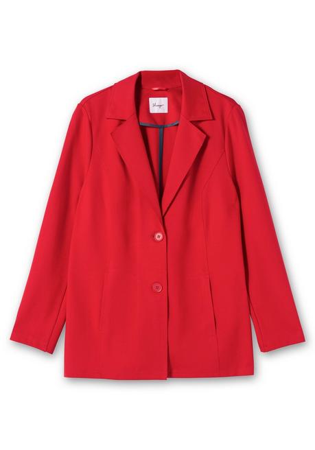 Sheego Blazer Aus Milano-Ripp, Mit Reverskragen - Mohnrot Sheego
