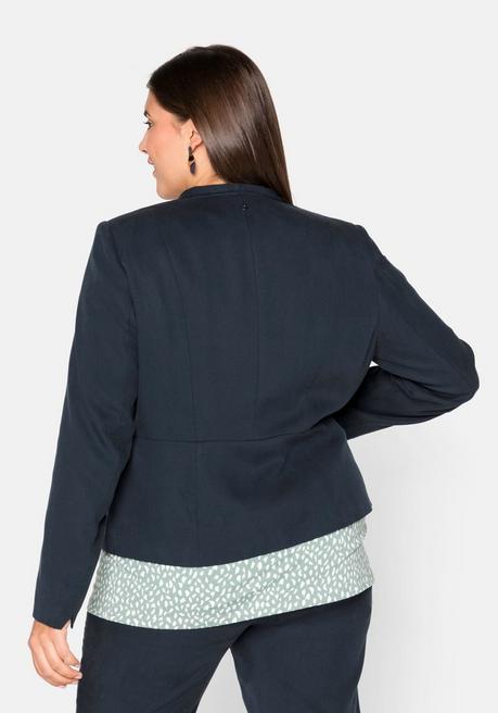 Sheego Blazer In Kurzform Mit Tiefem Reverskragen - Nachtblau Sheego