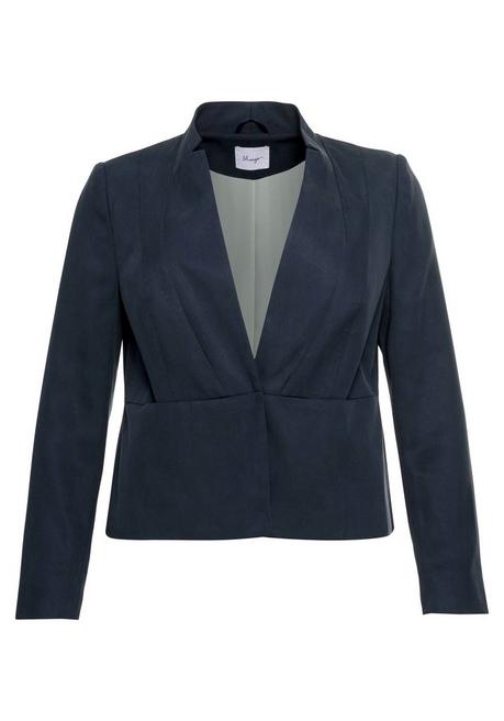Sheego Blazer In Kurzform Mit Tiefem Reverskragen - Nachtblau Sheego