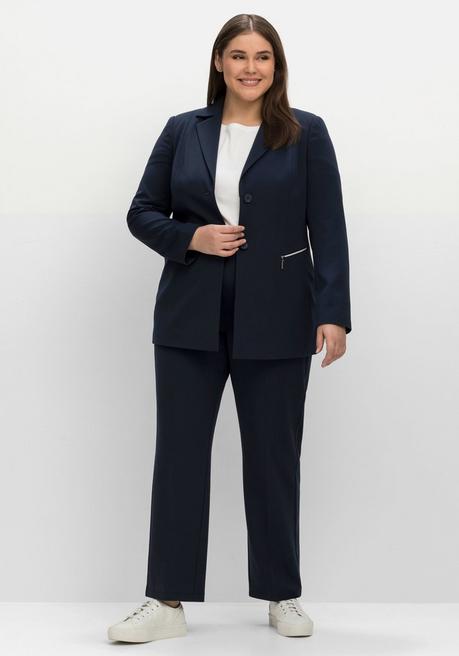Sheego Blazer Mit Reißverschluss-Taschen - Nachtblau Sheego