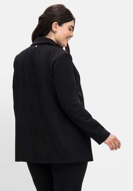 Sheego Blazer Mit Reißverschluss-Taschen - Schwarz Sheego