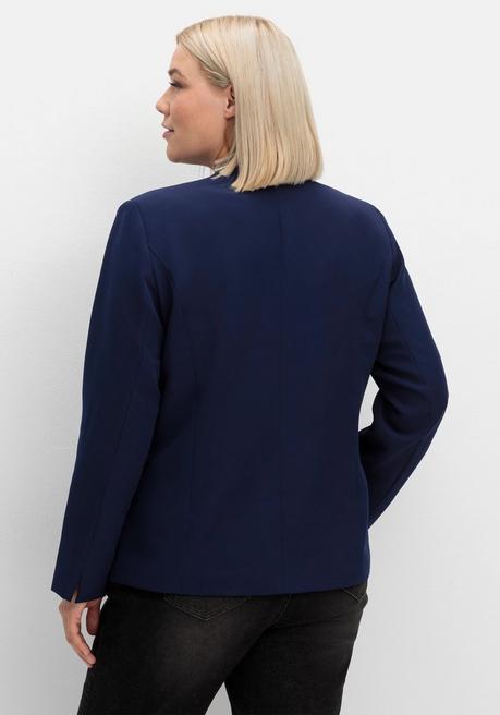 Sheego Blazer Mit Stehkragen Und Kontrast-Zipper - Marine Sheego