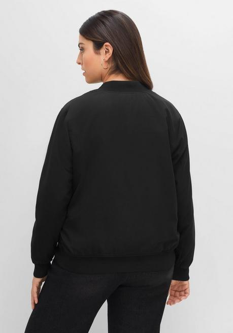 Sheego Blouson Mit Rippbündchen Und Reißverschluss - Schwarz Sheego