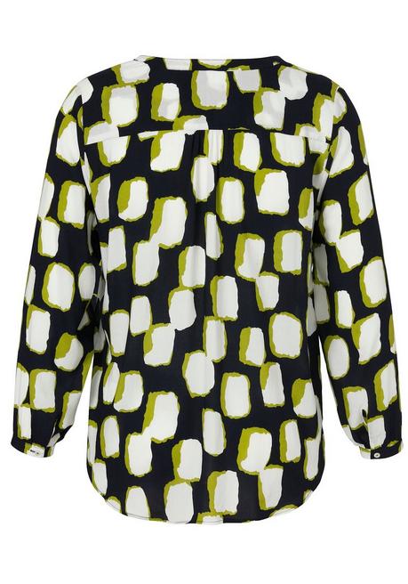 VIA APPIA DUE Bluse Mit Alloverdruck Und Manschettenärmel - Blau Gemustert Sheego