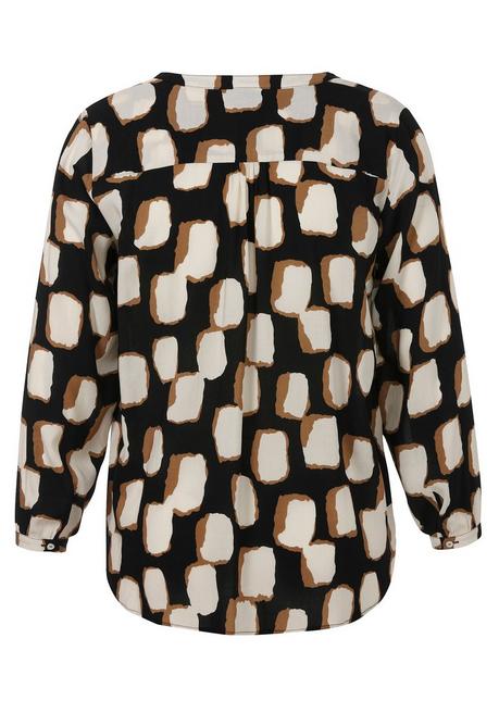 VIA APPIA DUE Bluse Mit Alloverdruck Und Manschettenärmel - Schwarz Gemustert Sheego