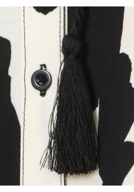 VIA APPIA DUE Bluse Mit Animal-Alloverdruck Und Ringelbündchen - Creme Gemustert+schwarz Sheego