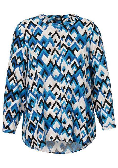 VIA APPIA DUE Bluse mit Grafikprint und Rundhalsausschnitt - blau gemustert sheego