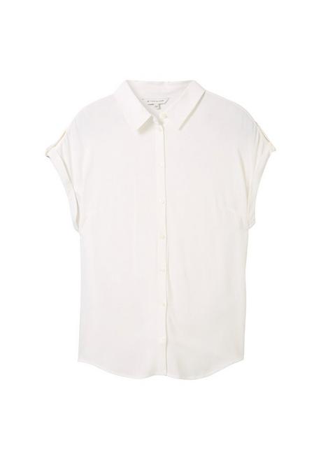 TOM TAILOR Plus Bluse mit kurzen, überschnittenen Ärmeln - weiß sheego