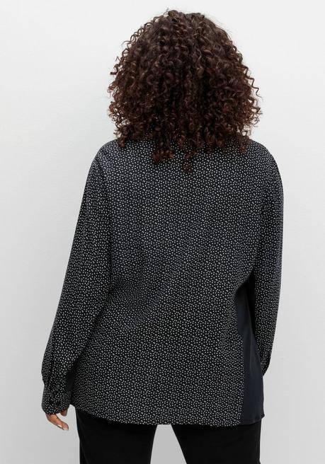 Sheego Bluse Mit Print Und Elastischen Einsätzen - Schwarz Gemustert Sheego