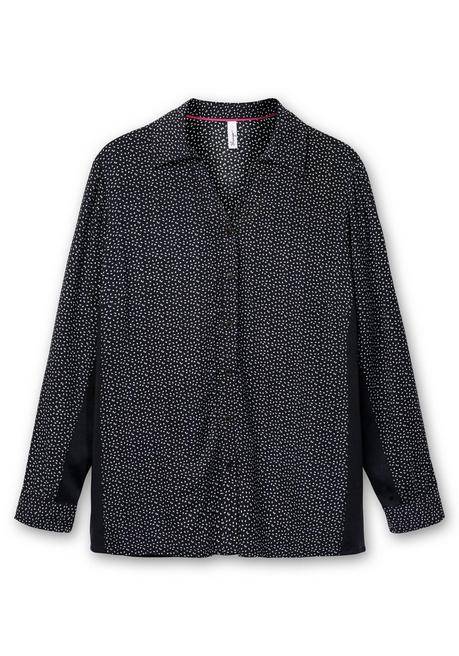 Sheego Bluse Mit Print Und Elastischen Einsätzen - Schwarz Gemustert Sheego