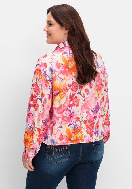 Sheego Loves Miss Goodlife Blusenjacke Mit Blumenprint, Aus Viskose - Pink Gemustert Sheego