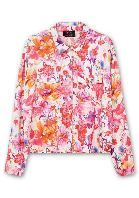 Sheego Loves Miss Goodlife Blusenjacke Mit Blumenprint, Aus Viskose - Pink Gemustert Sheego
