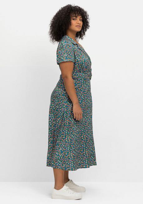 Sheego By Joe Browns Blusenkleid In Maxilänge, Mit Floralem Druck - Blau Gemustert Sheego