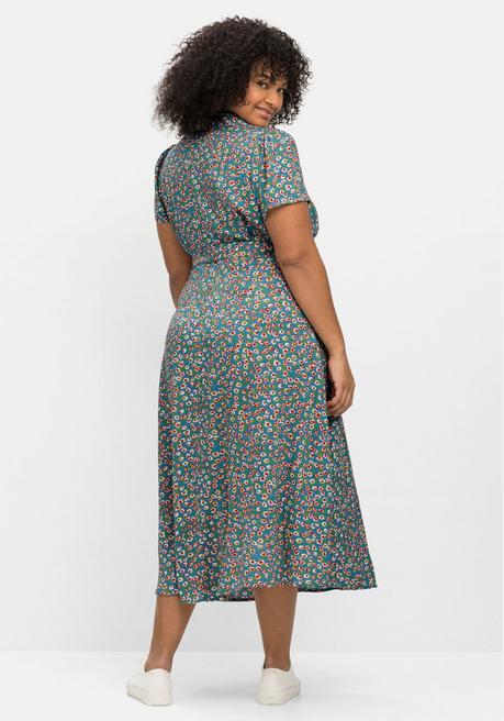 Sheego By Joe Browns Blusenkleid In Maxilänge, Mit Floralem Druck - Blau Gemustert Sheego