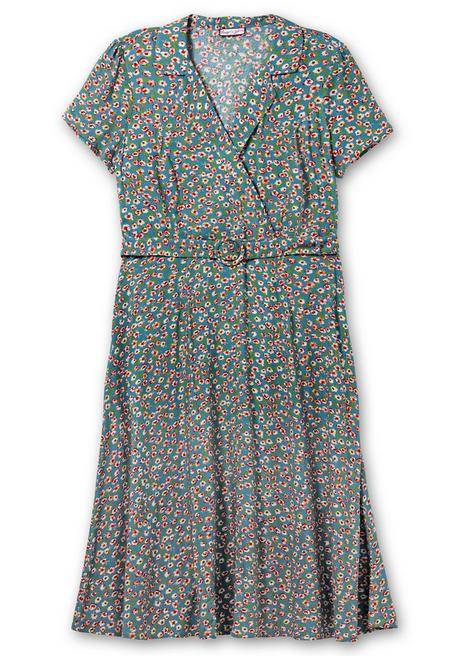 Sheego By Joe Browns Blusenkleid In Maxilänge, Mit Floralem Druck - Blau Gemustert Sheego